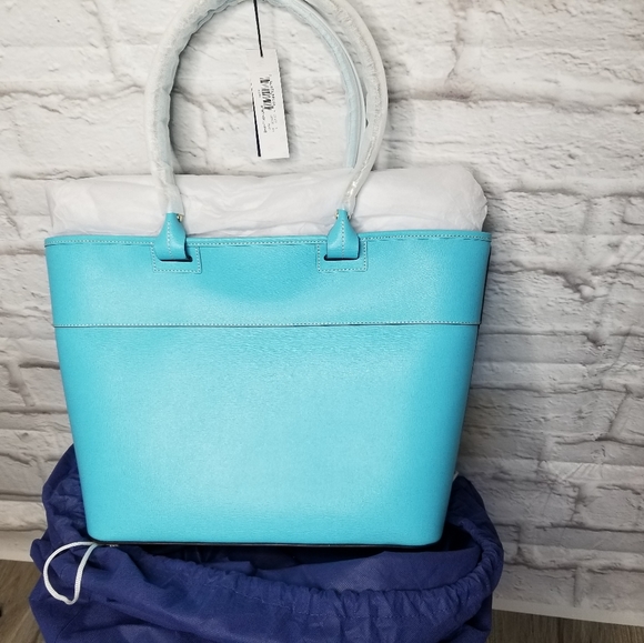 Dooney and Bourke Light Blue Saffiano Leather Tote - Picture 9 of 14